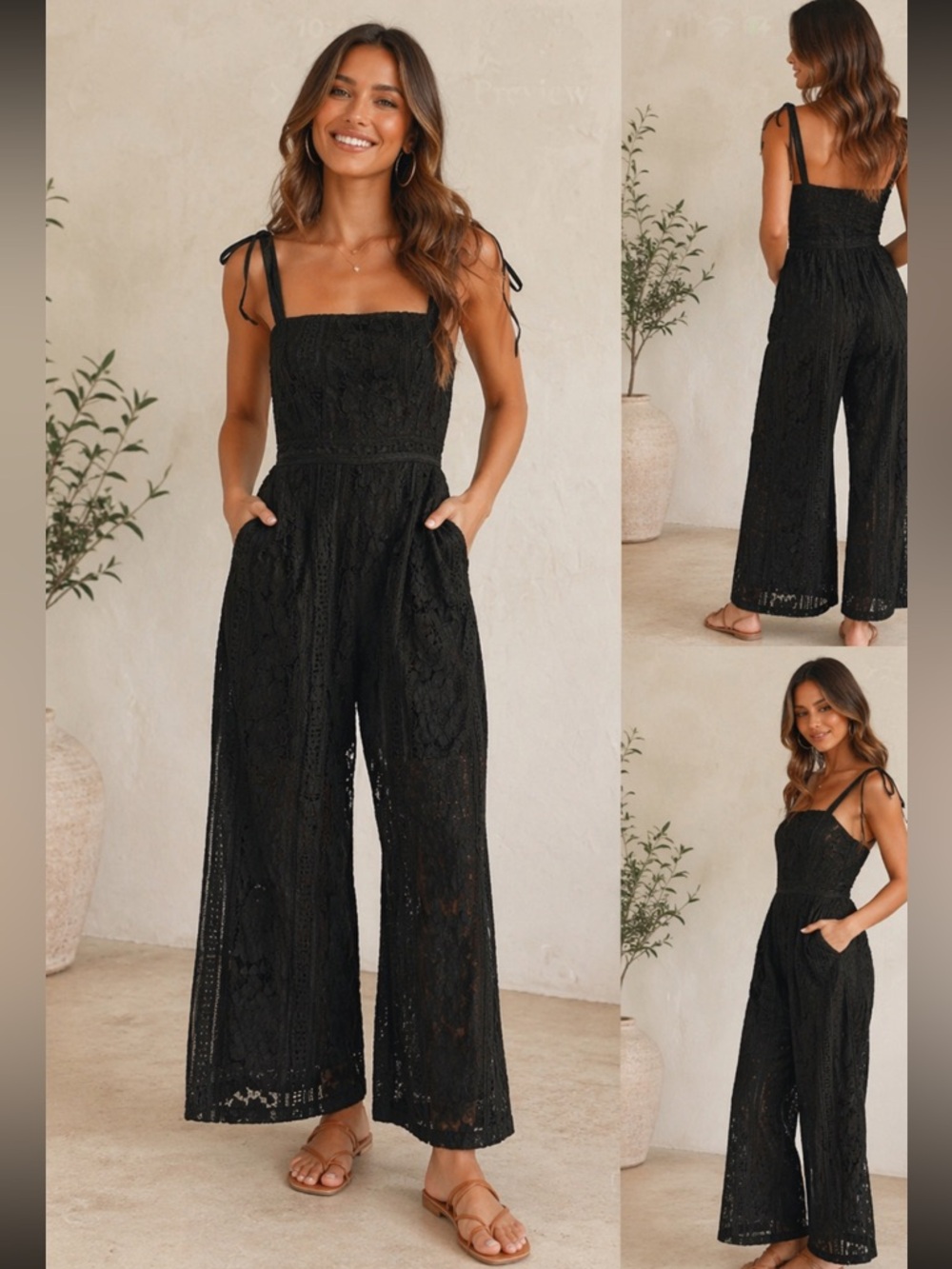 NWT June & Hudson Black Lace Jumpsuit Corset Bodice Cocktail Formal,Size S